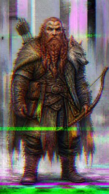 Digital Glitch Abstract Art Style tabletop character portrait example