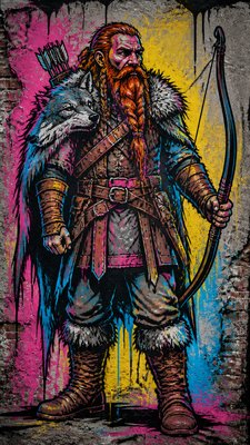 Street Art Style tabletop character portrait example