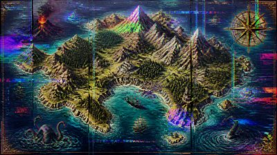 Glitch Art Style fantasy map example