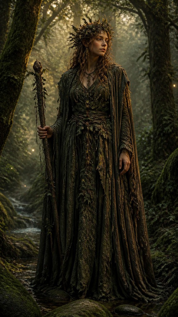 full-length portrait of an elegant figure — Forestcore Aesthetic