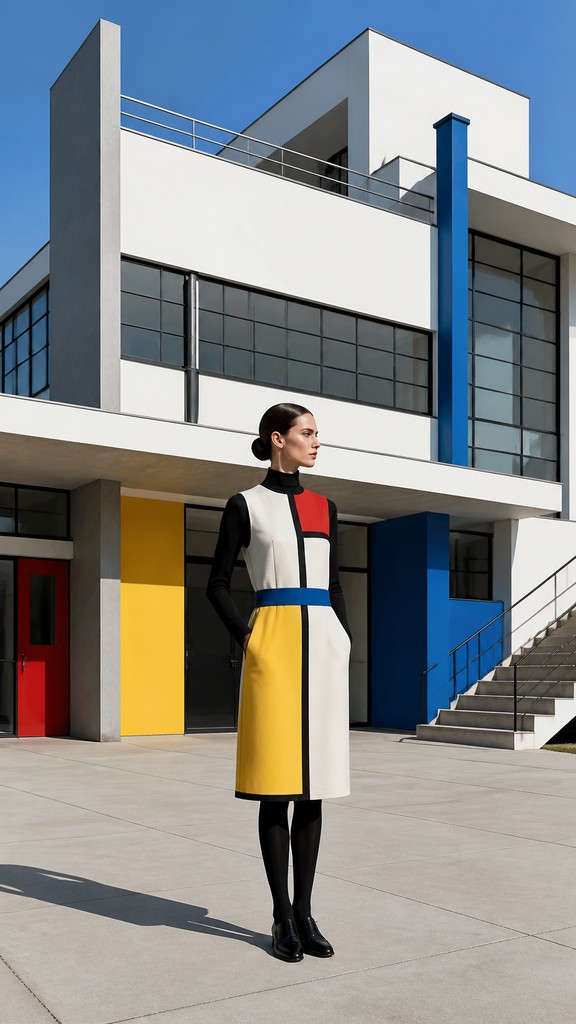 full-length portrait of an elegant figure — Bauhaus Architecture