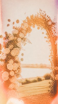 Vintage Film Burn wedding invitation example