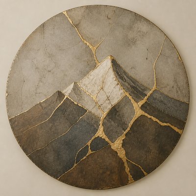 Wabi-Sabi Kintsugi Painting logo concept example