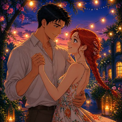 Anime Art Style couple portrait example