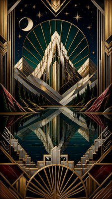 Art Deco Architecture Art phone wallpaper example