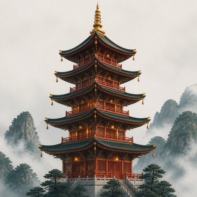 Pagoda Architecture Style icon example
