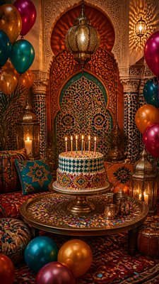 Moroccan Interior Design birthday card example