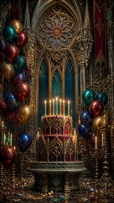Gothic Architecture Art birthday card example