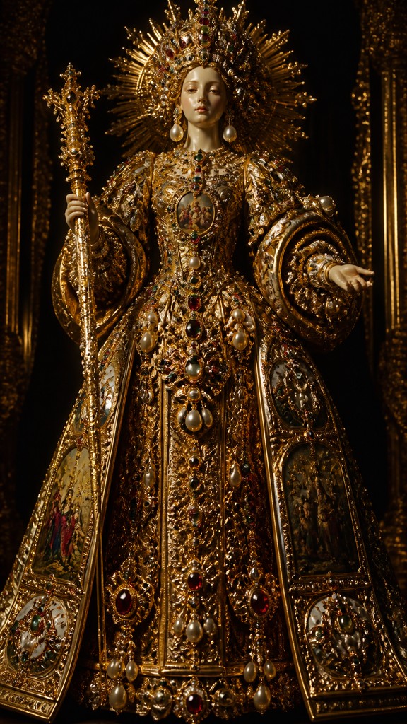 full-length portrait of an elegant figure — Baroque Jewelry Style