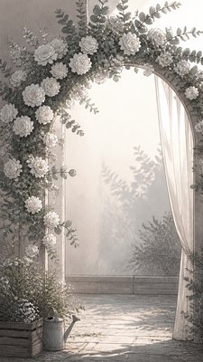 Slice of Life Manga Art Style wedding invitation example