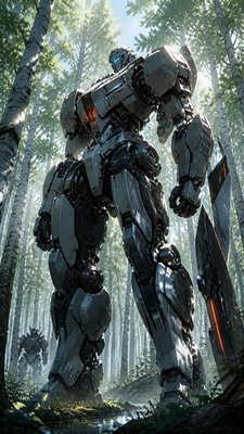 Mecha Anime Art Style wall art print example
