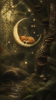Forest Nature Art baby announcement example