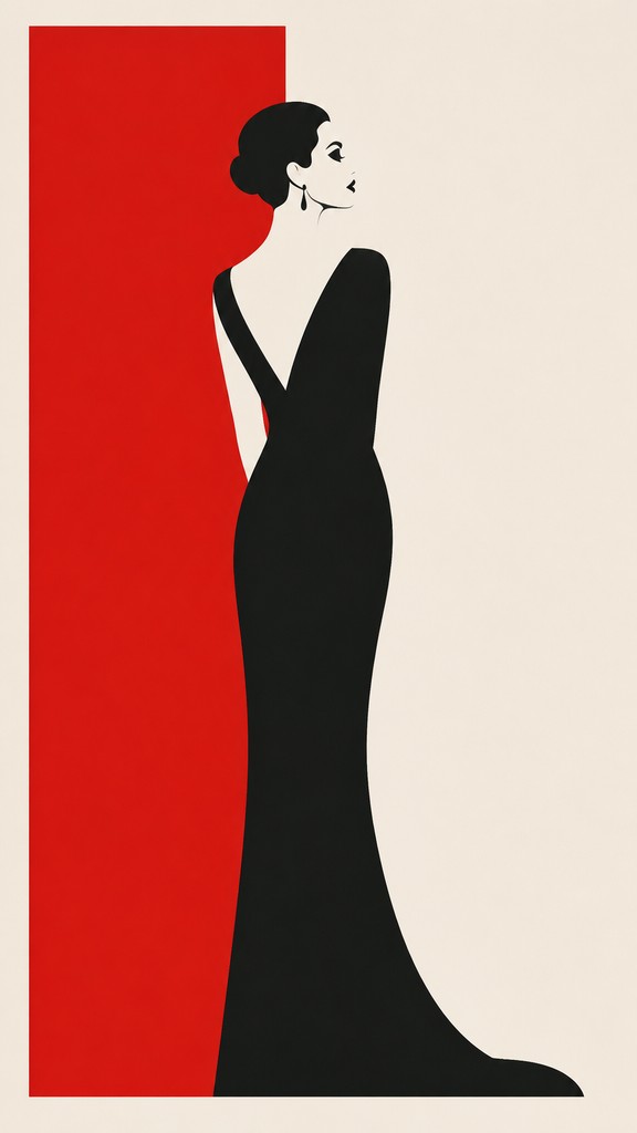 full-length portrait of an elegant figure — Minimalist Poster Design