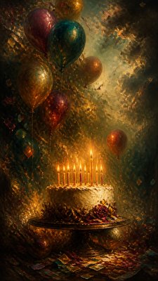 Romanticism Art Style birthday card example