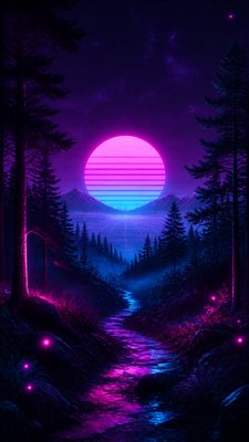 Synthwave Aesthetic book cover example