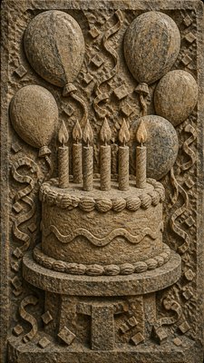 Stone Carving Sculpture Art Style birthday card example