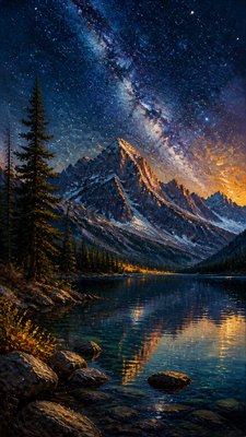 Oil Portrait Art Style phone wallpaper example
