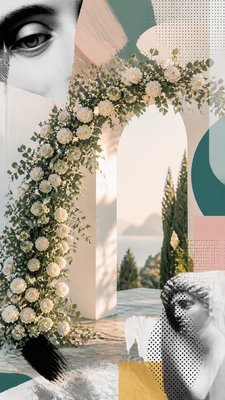 Postmodernism Art Style wedding invitation example