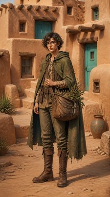 Adobe Pueblo Architecture character design example