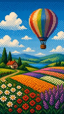 Pixel Digital Art Style greeting card example