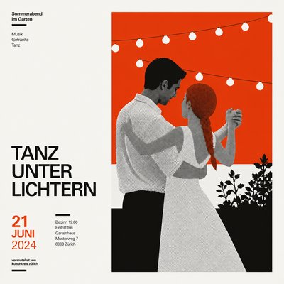 Swiss Style Poster Design couple portrait example