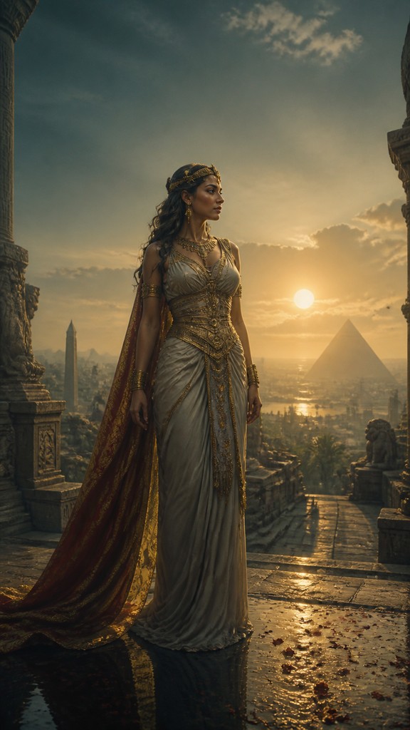 full-length portrait of an elegant figure — Matte Painting Digital Art Style