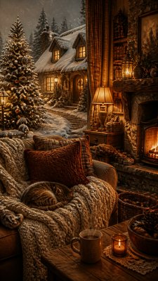 Cozycore Aesthetic Christmas card example
