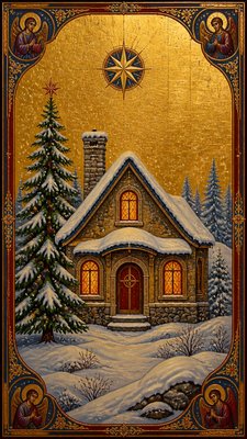Byzantine Art Style Christmas card example