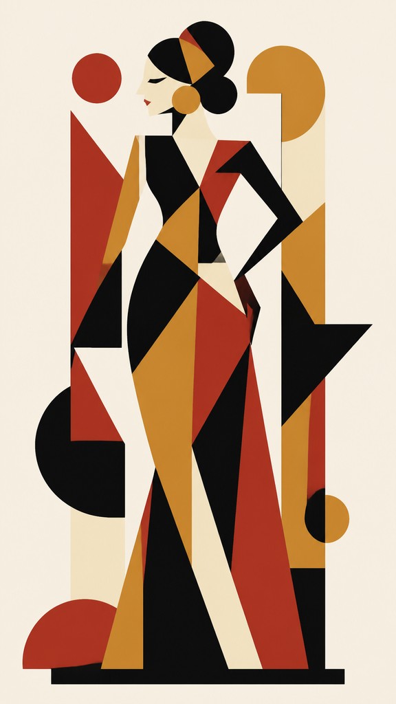 full-length portrait of an elegant figure — Abstract Geometric Art