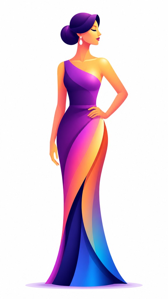 full-length portrait of an elegant figure — Gradient Icon Design