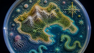 Bacteriological Agar Art fantasy map example