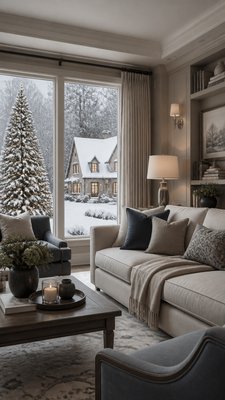 Transitional Interior Design Christmas card example