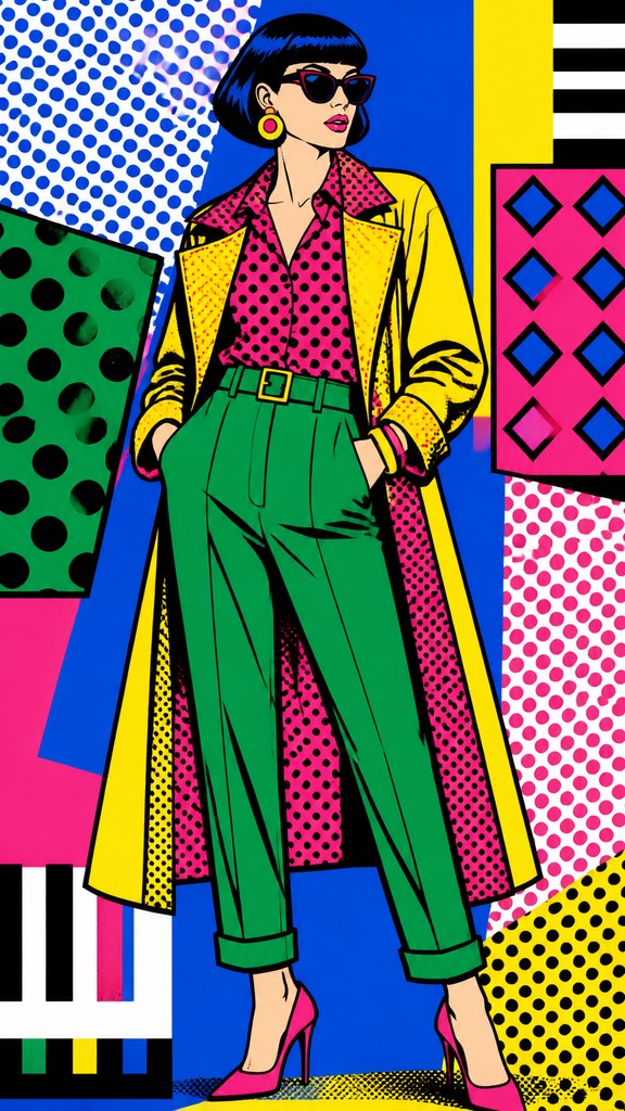 full-length portrait of an elegant figure — Pop Art Still Life Art Style