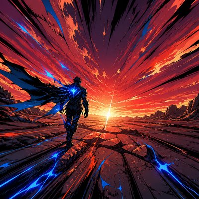 Shonen Action Anime Art Style album cover example