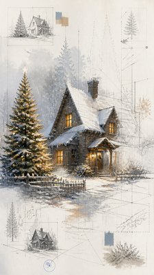Participatory Contemporary Art Style Christmas card example