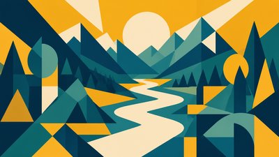 Abstract Geometric Art desktop wallpaper example