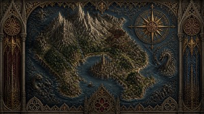 Gothic Architecture Art fantasy map example