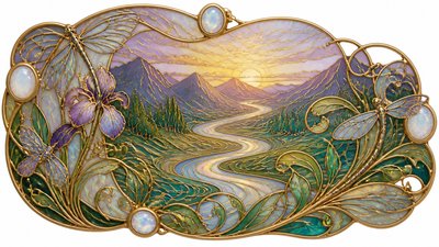 Art Nouveau Jewelry Design desktop wallpaper example