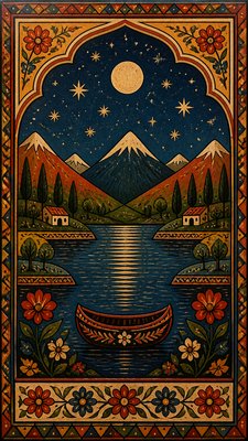 Folk Art Style phone wallpaper example