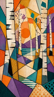 Synthetic Cubism Art Style wall art print example