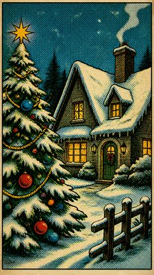 Retro Comic Art Christmas card example