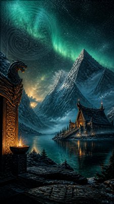 Norse Fantasy Art phone wallpaper example