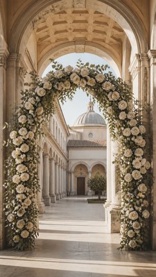 Renaissance Architecture wedding invitation example