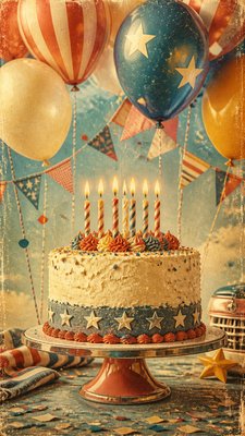 Americana Aesthetic birthday card example