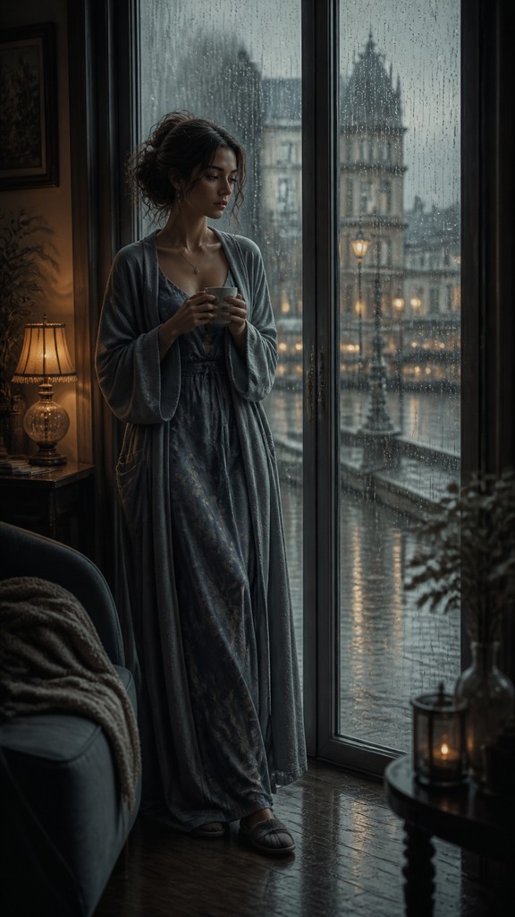 full-length portrait of an elegant figure — Rainy Day Aesthetic