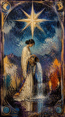 Abstract Expressionist Modern Art Style tarot card example
