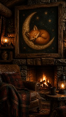 Rustic Cabin Interior Design baby announcement example