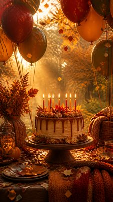 Autumncore Aesthetic birthday card example