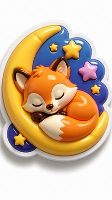 3D Puffy Sticker Design baby announcement example