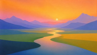 Color Field Painting Style desktop wallpaper example